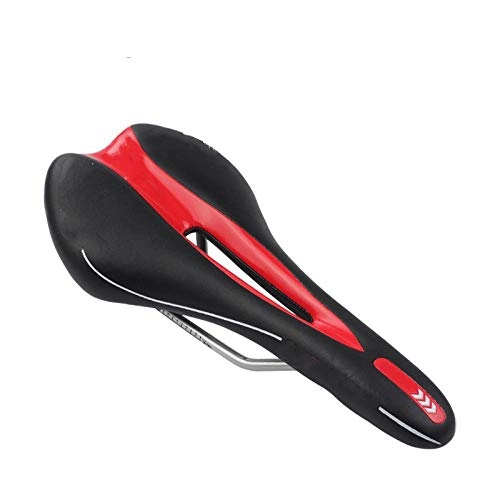 Sièges VTT : WWWL Selle Vélo Bicyclette Selle VTT Road Bike Cycling Silicone Skid-Proof Saddle Seat Silice Gel Cushion Seat Leather Front Seat Mat Red
