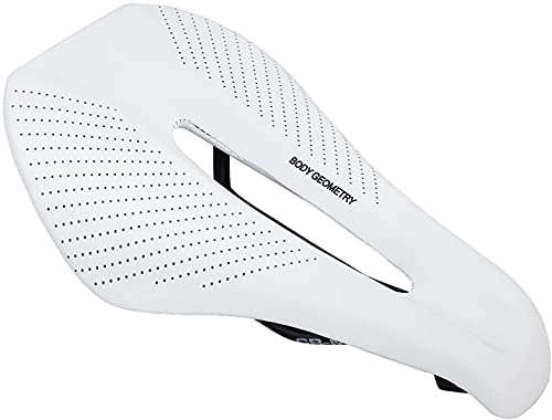 Sièges VTT : WXking Selle de vélo pour homme - Selle de triathlon - Large et confortable - Pour VTT - Couleur : blanc