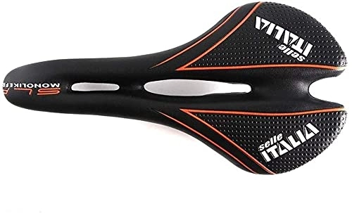Sièges VTT : WXking Selle de vélo VTT ultralégère ergonomique confortable pour vélo de route (couleur : noir et orange, taille : unique)