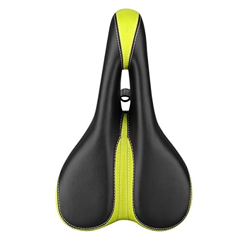 Sièges VTT : WYYZSS Hommes Femmes en Cuir Rembourré Selle De Vélo Professionnel Vélo De Montagne Gel Selle VTT Vélo Coussin Vélo Équipement Fixe, Selle Confortable Coussin VTT, Vert