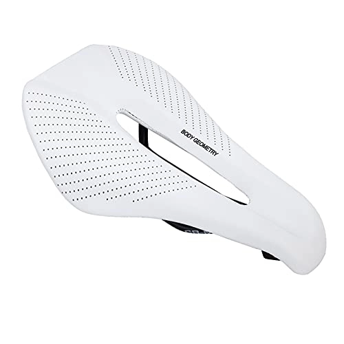 Sièges VTT : XIEJING Selle VTT, Sacoche De Selle VéLo Selle de Bicyclette Hommes Triathlon Selle Large VTT Selle VTT Selle Hollow Confortable Selle Selle (Color : White)