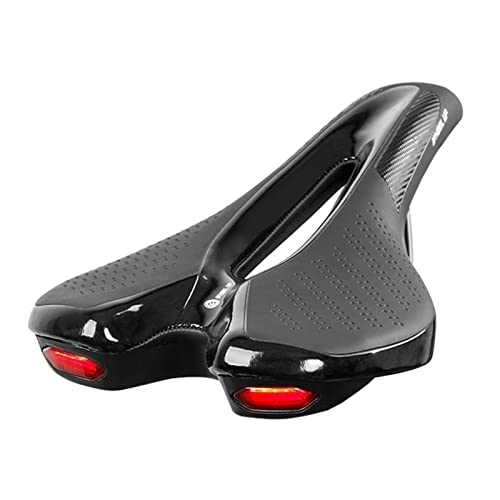 Sièges VTT : XIYINLI Selle de vélo Selle souple de vélo avec chargement USB Avertissement Feu arrière Coussin de siège respirant pour VTT Vélo de route