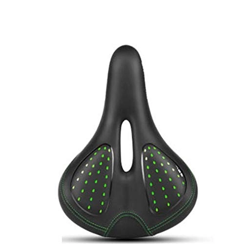 Sièges VTT : XMSIA Confortable Selle de Bicyclette Super Soft Saddle Mountain Bike Outdoor Vélo Super Confortable Coussin de Selle pour VTT, vélo Pliant, vélo de Route, Exercice (Color : Green, Size : 26X19CM)