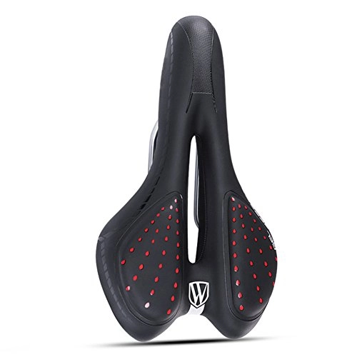 Sièges VTT : XuBa Selle de vélo Creuse en Silicone Souple et Respirant Taille Unique Noir / Rouge