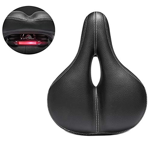 Sièges VTT : XXZ Selle de Vlo VTT Ultra Confortable Hydrorsistant Antichoc en PVC Rsistant aux raflures Gros lastique Coussin de Sige Respirant avec Feu Arrire d'Avertissement