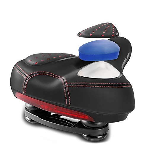 Sièges VTT : XXZ Selle Vlo Confort Mousse Mmoire de Forme Ultra Confortable avec Amortisseurs Antichocs et LEDs Intgres pour VTT VTC Vlo de Route et Vlo d'Appartement Homme Femme et Enfant, BlackRed