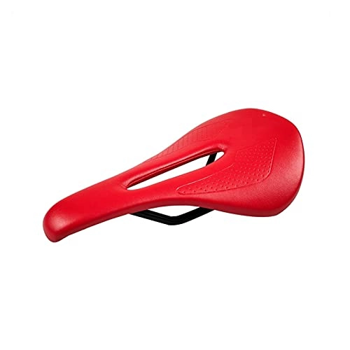 Sièges VTT : ZHANGQI Jiejie Store 2020 Selle de siège de vélo MTB Route de vélo Saddles VTT Vélo de Montagne Selle de Course PU Coussin de siège Doux Respirant Noir Rouge Blanc (Color : Red)