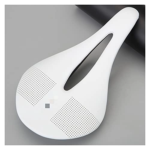 Sièges VTT : ZHANGQI Jiejie Store 2022 Nouveau Farbon Fibre VTT Bike Saddle Vélo Selle Bicyclette Coussin de vélo Cot de Cyclisme Selle DE Carbone (Color : White)