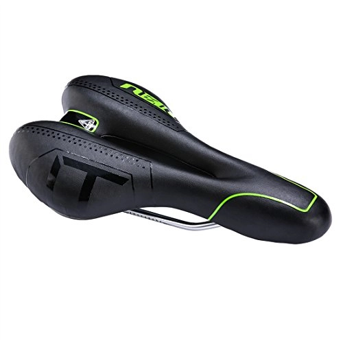 Sièges VTT : Zhiqiu Selle de vélo de montagne confortable pour hommes et femmes avec coussin étanche doux et respirant Design ergonomique pour vélo de route, VTT et vélo pliable, noir / vert
