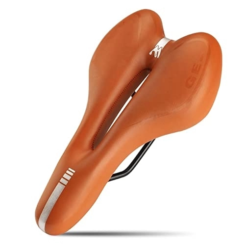 Sièges VTT : ZONIE VTT Confort Selle Gel Mousse Indolore Cyclisme Coussin De Siège en Cuir PU Souple Rétro Marron Selle Pièces De Vélo De Montagne Selle vélo (Color : Brown)