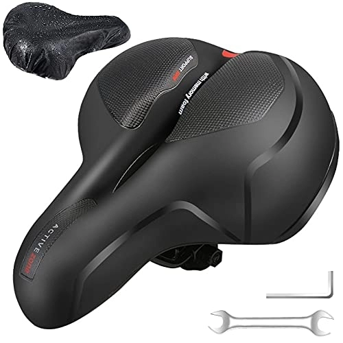 Sièges VTT : ZONSUSE Selle de Vélo, Selle Velo Gel Ergonomique avec Boule d'Amortisseur à Double Ressort, Imperméable et Respirante, pour Vélos de Route, VTT, Vélos de Ville (Rouge)