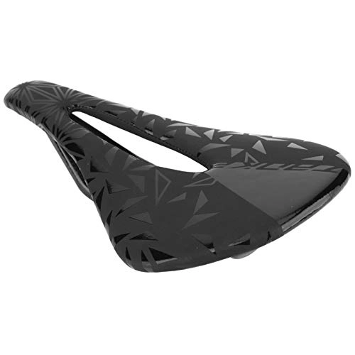 Asientos de bicicleta de montaña : Elástico durable negro impermeable del cojín de la silla de montar de la bicicleta, conveniente para la bici de montaña(black, 143mm)
