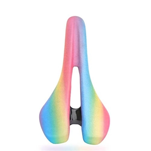 Asientos de bicicleta de montaña : GAWDI Asiento De Bicicleta Transpirable Rainbow MTB Road Mountain Bike Racing Saddle PU Transpirable Soft Ciclismo Cojín Accesorios sillín de Bicicleta (Color : 01 Racing)