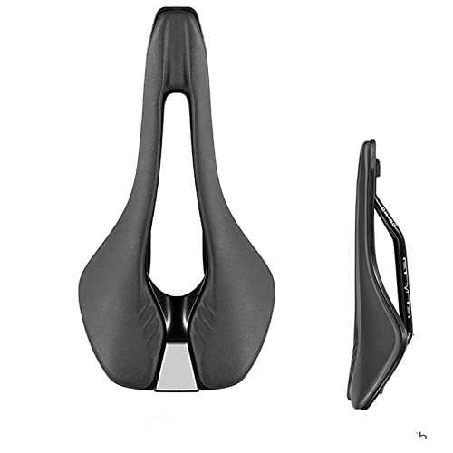 Asientos de bicicleta de montaña : GAWDI Sillín De Bicicleta De Carretera Cómodo Ergonómico Profesional Ligero Asiento De Bicicleta De Carreras Ciclismo Impermeable Cojín De Bicicleta De Cuero sillín de Bicicleta (Color : Black)