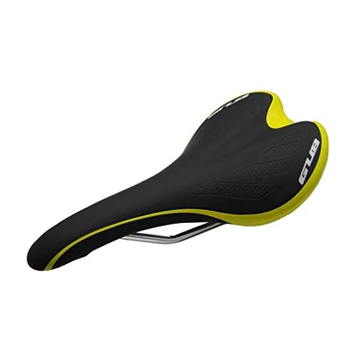 Asientos de bicicleta de montaña : TYBXK Sillín de Bicicleta Microfibra de Piel MTB montaña Bicicleta de Carretera de una Silla Confortable sillín Carretera 648 (Color : Black Yellow, Size : One Size)