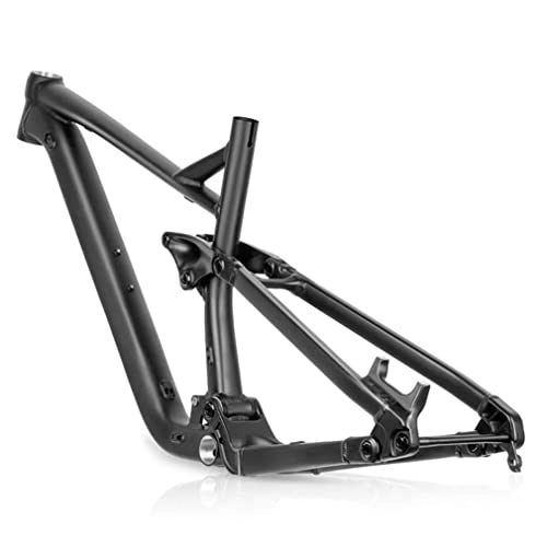 Cuadros de bicicleta de montaña : FAXIOAWA 27.5er / 29er Trail Mountain Bike Frame MTB Boost Frame Aleación de Aluminio Suspensión Frame 150mm Travel 12x148mm Espacio Trasero Enduro Frame con Auriculares (Size : 27.5x19'' Black)