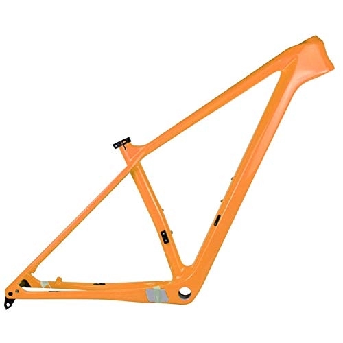 Cuadros de bicicleta de montaña : PPLAS 2021 Nuevo Marco de Carbono MTB 27.5er 29er Marco de Bicicleta de montaña de Carbono 148x12mm o 142 * 12 mm MARCHOS DE Bicicleta MTB (Color : Orange Color, Size : 17in Glossy 148x12)