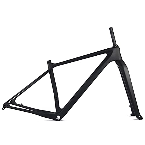 Cuadros de bicicleta de montaña : PPLAS 29er Boost 148x12mm Carbon Mountain Bike Frame T1000 Carbon MTB Bicycleet Freameset con 110x15mm Fork (Color : UD Black Glossy, Size : 19inch)