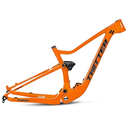Cuadros de bicicleta de montaña : YOJOLO Cuadro Suspensión Bicicleta De Montaña 27.5 / 29er Carbono Cuadro De MTB Trail XC / Am Viajes 120mm Freno De Disco Eje Pasante 12x148mm Cuadro Boost BSA73 (Color : Orange, Size : 29x17'')