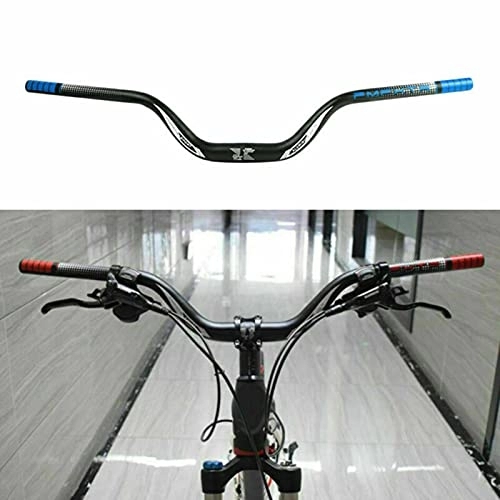 Manillares de bicicleta de montaña : HEZHU Bicicleta de montaña izquierda MTB 31, 8 mm High Riser manillar apto para 22, 2 mm izquierda (azul)