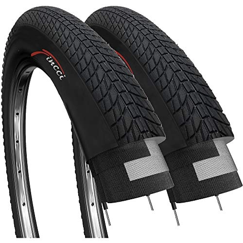 Neumáticos de bicicleta de montaña : Fincci Par 20 x 1, 75 Pulgadas 47-406 Cubiertas para BMX o Nios Bici Bicicleta (Paquete de 2)