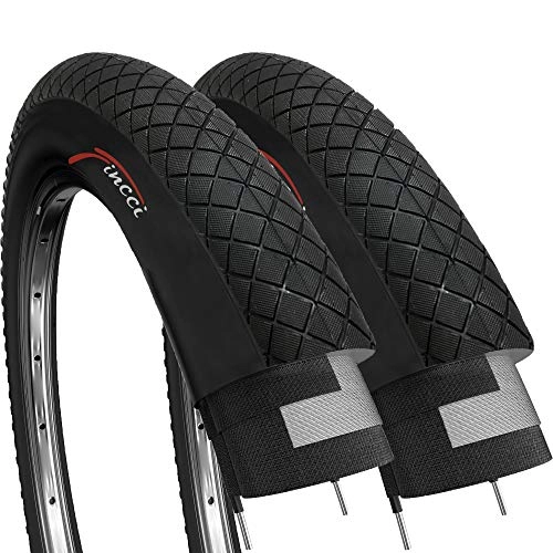 Neumáticos de bicicleta de montaña : Fincci Par 20 x 1, 95 Pulgadas 53-406 Cubiertas para BMX o Nios Bici Bicicleta (Paquete de 2)