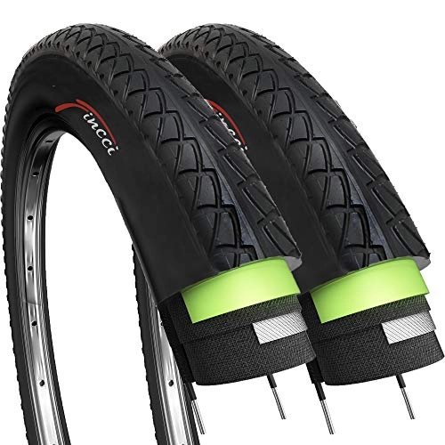 Neumáticos de bicicleta de montaña : Fincci Par 26 x 1, 95 Pulgadas 53-559 Cubiertas con 2.5mm Anti Pinchazo para Carretera MTB Montaa Hibrida Bici Bicicleta (Paquete de 2)