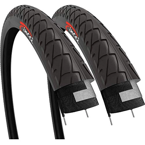 Neumáticos de bicicleta de montaña : Fincci Par 26 x 2, 125 Pulgadas 54-559 Cubiertas para Carretera MTB Montaña Hibrida Bici Bicicleta (Paquete de 2)