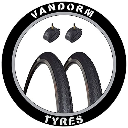 Neumáticos de bicicleta de montaña : Vandorm 26 "x 1.50" Advance Hybrid MTB Slick Tires (PAIR) y Presta Tubes - J1024 x 2
