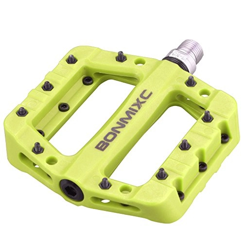 Pedales de bicicleta de montaña : BONMIXC Pedales MTB con rodamientos sellados antideslizantes de nailon para bicicleta con plataforma grande de 9 / 16 pulgadas