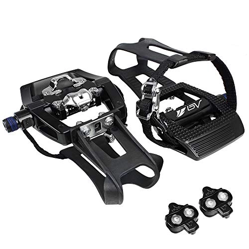 Pedales de bicicleta de montaña : BV Pedales de bicicleta Shimano SPD compatibles de 9 / 16 pulgadas con clips para los dedos (tacos SPD incluidos) - Pedales de bicicleta Spin / Interior / Ejercicio / Peloton