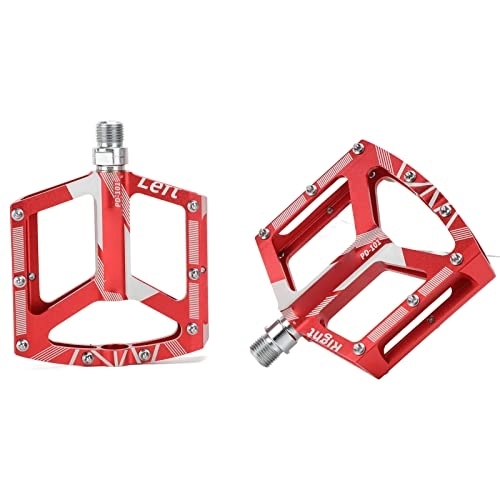 Pedales de bicicleta de montaña : FOLOSAFENAR Pedal de Bicicleta de Aleación de Aluminio, Pedales de Rodamiento de Bicicleta, Rosca Estándar Antideslizante, Plataforma Ancha de 2 Uds para Reparación de Bicicletas de Montaña(Rojo)