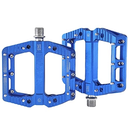 Pedales de bicicleta de montaña : GFHYBP Pedales De Bicicleta 9 / 16 para MTB, Pedal De Plataforma De Aleación De Aluminio Ligero Universal, Pedal Plano De Bicicleta De Carretera De Montaña, Azul