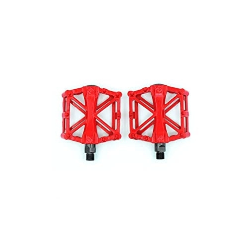 Pedales de bicicleta de montaña : KOOKYY Pedales de bicicleta de doble bola de aleación de aluminio ensanchar accesorios de bicicleta de montaña pedal de bicicleta equipo de ciclismo al aire libre (color: rojo)