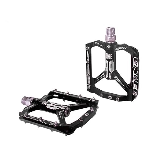 Pedales de bicicleta de montaña : Pedales de bicicleta de montaña ultraligeros Pedal plano MTB Pedales planos CNC antideslizante Pedales de plataforma de bicicleta de aleación de aluminio Pedal de bicicleta DU Rodamientos Pedales de