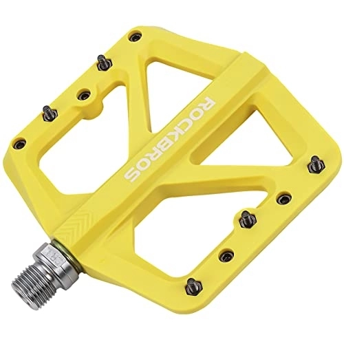 Pedales de bicicleta de montaña : ROCKBROS Pedales de Bicicleta Ligeros Nylon, Pedales Bicicleta de Montaña Antideslizante, Pedales Plataforma Plano de 9 / 16”, Accesorios de Ciclismo