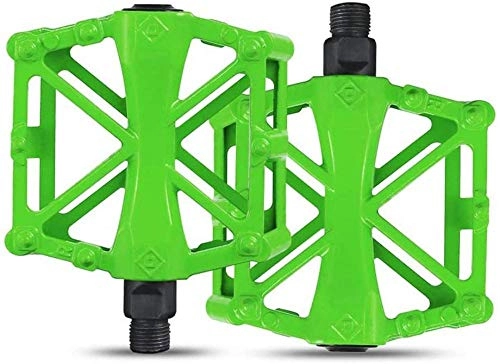 Pedales de bicicleta de montaña : XLXay Pedales de bicicleta de plataforma plana para bicicleta de montaña MTB BMX, pedales antideslizantes para ciclismo al aire libre (verde)