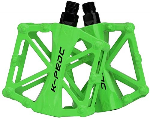Pedales de bicicleta de montaña : XLXay Pedales de plataforma de bicicleta ligeros de ciclismo de carretera para MTB BMX-verde