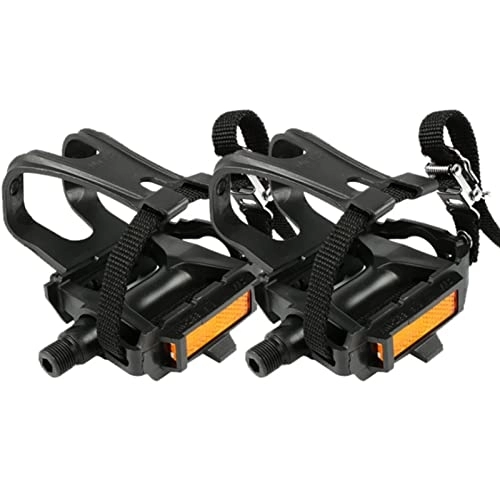 Pedales de bicicleta de montaña : Xusports Pedal de Bicicleta Pedal de Bicicleta de montaña Universal Pedal Correa Dead Fly Tether Ajuste de Nailon con Boca de Perro, Negro