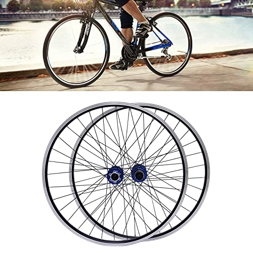 Ruedas de bicicleta de montaña : Juego de ruedas de bicicleta de montaña, bicicleta de montaña de 27, 5 pulgadas, llantas de aleación, ruedas MTB (delantera + trasera), frenos de disco de doble agujero de seis agujeros, compatible con