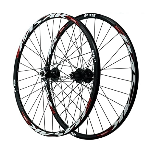 Ruedas de bicicleta de montaña : Juego de ruedas de bicicleta MTB de 26 / 27, 5 / 29 pulgadas, freno de disco de aleación de aluminio, ruedas de bicicleta 24H de liberación rápida, llantas de cassette de 7-11 velocidades adecuadas