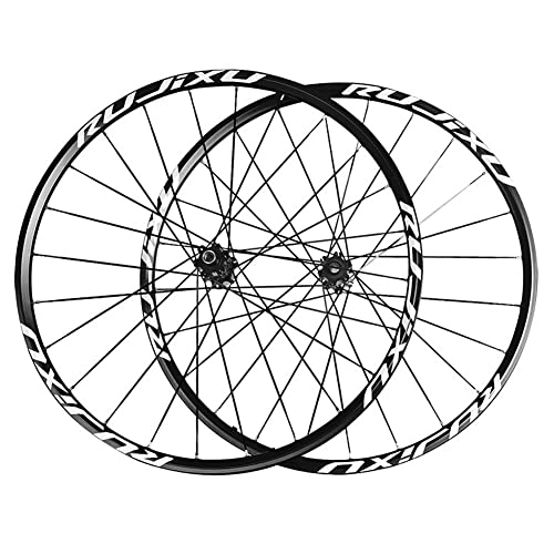 Ruedas de bicicleta de montaña : QHYRZE Bicicleta Montaña Ruedas Juego 26 / 27.5 / 29 Pulgadas MTB Llanta 24H Eje Pasante Freno Disco Carbono Buje 7 / 8 / 9 / 10 / 11 Velocidad Cassette 1590g (Color : Black hub, Size : 27.5'')
