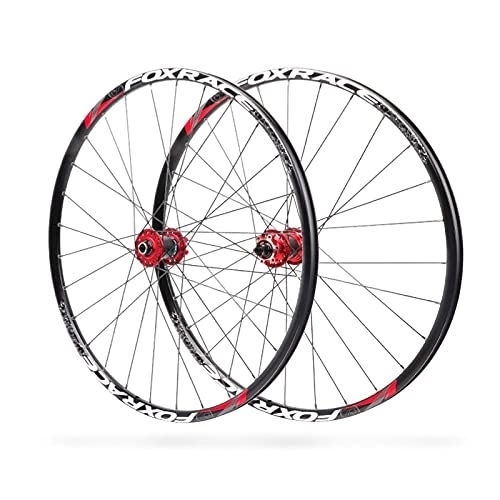 Ruedas de bicicleta de montaña : TYXTYX Ruedas de ciclismo MTB de 26 pulgadas, freno de disco de 27.5 pulgadas, ruedas selladas, llantas de cubo para 7 / 8 / 9 / 10 / 11 velocidades (color: rojo, tamaño: 26 pulgadas)