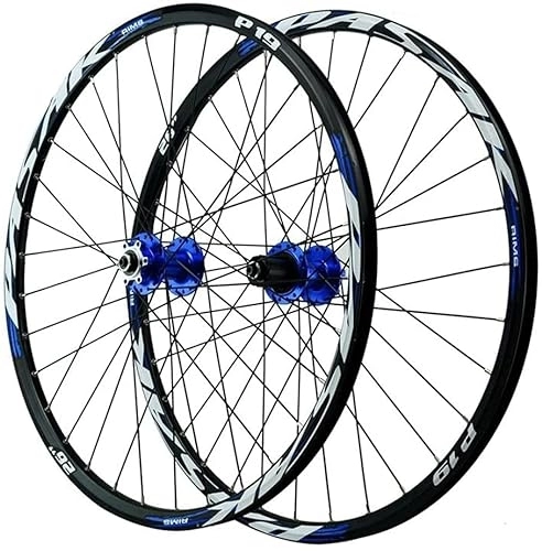 Ruedas de bicicleta de montaña : ZECHAO Montaña Bike Front Wheelset 20 / 27.5 / 29in, aleación de Aluminio de Doble Pared MTB Freno de Disco de la llanta Lanzamiento rápido 7 8 9 10 11 12 Velocidad Wheelset (Color : Blue, Size : 29IN