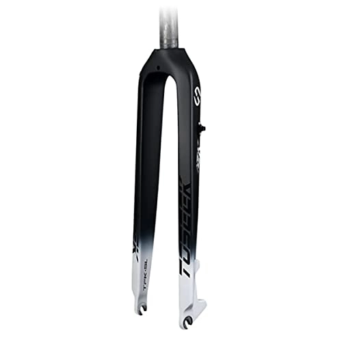 Tenedores de bicicleta de montaña : 26 / 27.5 / 29" 3K T800 Fibra De Carbono Completa Horquilla Rígida 1-1 / 8" Tubo Recto Freno De Disco Horquilla MTB 28.6mm Ultraligero Horquillas Para Bicicletas De Montaña ( Color : White , Size : 29in )