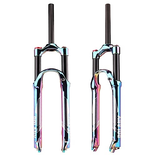 Tenedores de bicicleta de montaña : 27.5 / 29in Hyun Color Air MTB MTB Tenedor de suspensión, Manual de aleación de Aluminio Ultraligero / Crown Lockout Mountain Bike Forks, Travel 120mm, para XC / Am / FR Bicycle (Color : 26in)