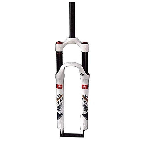 Tenedores de bicicleta de montaña : AIFCX 26 Pulgadas Suspensin Tenedor, Bicicleta de montaña 1-1 / 8" de 120 mm de Aluminio Ligero de aleacin de Tubo Recto del Hombro BTT Recorrido de la Bicicleta de Control, White-26inch
