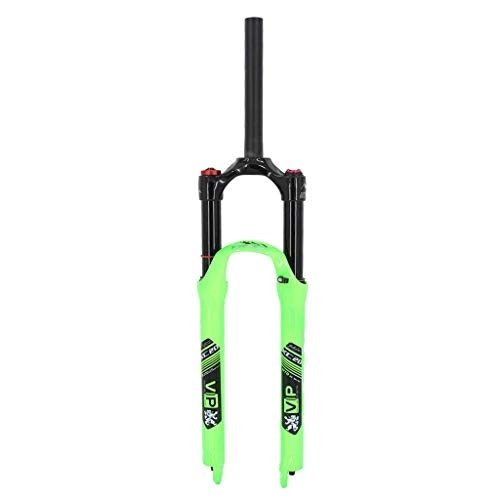 Tenedores de bicicleta de montaña : aiNPCde 26" 27.5" Montaña Bicicleta Horquilla de Suspensión, 1-1 / 8" Aleación de Aluminio Horquillas de Aire Amortiguador Control de Hombro Viaje: 100mm (Color : Green, Size : 26 Inch)