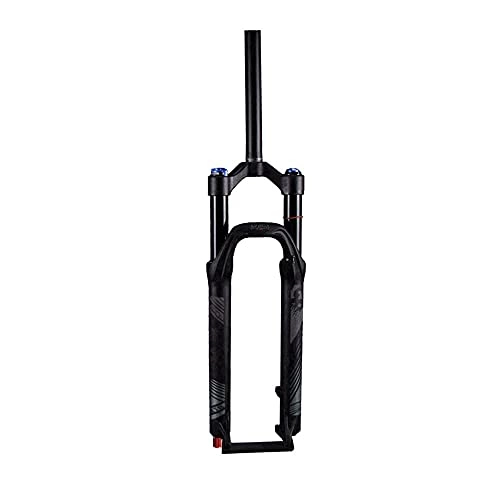 Tenedores de bicicleta de montaña : aiNPCde Horquilla de Suspensión Neumática MTB 26 27.5 29, Amortiguador de Bicicleta con Ajuste de Rebote Tubo Recto de 1-1 / 8'' QR de 9 mm Bloqueo Manual (Color : Black+Black, Size : 27.5inch)