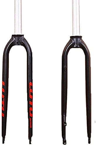Tenedores de bicicleta de montaña : Bicicleta de montaña Tenedor, aleación de Aluminio MTB Bicicletas tocadas rígidas sin Rosca Tubo Recto Luz de Bicicleta Freno de Disco (Color : Red, Size : 26 in)